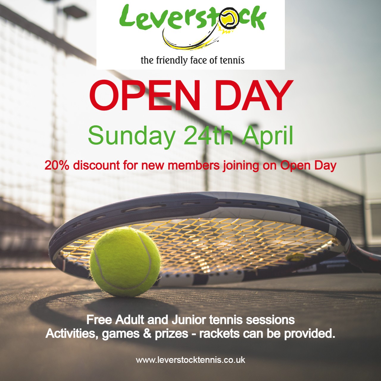 Leverstock Green Tennis Club open day April 24th